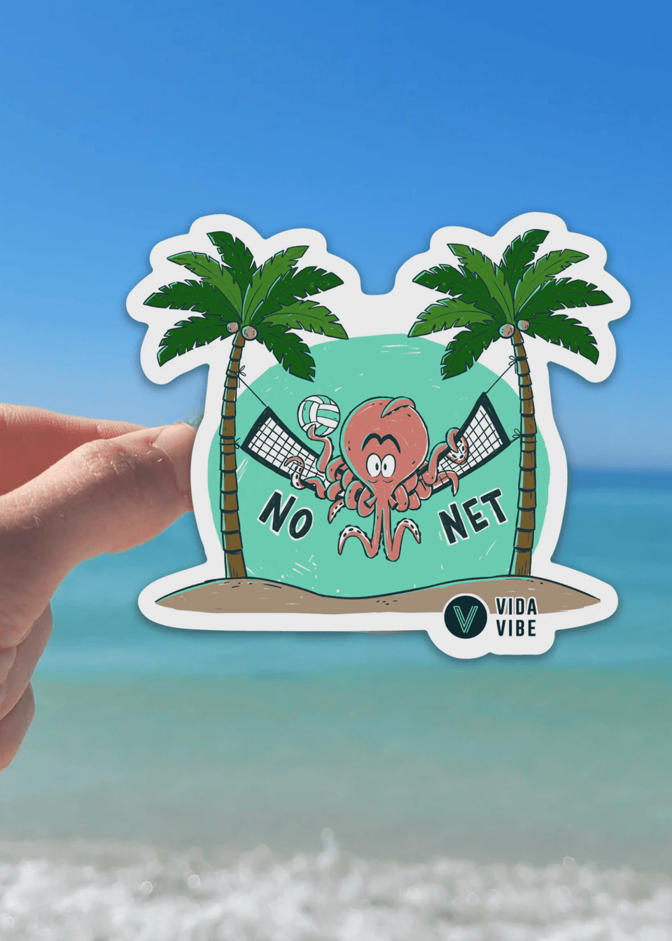 No Net Volleyball Sticker